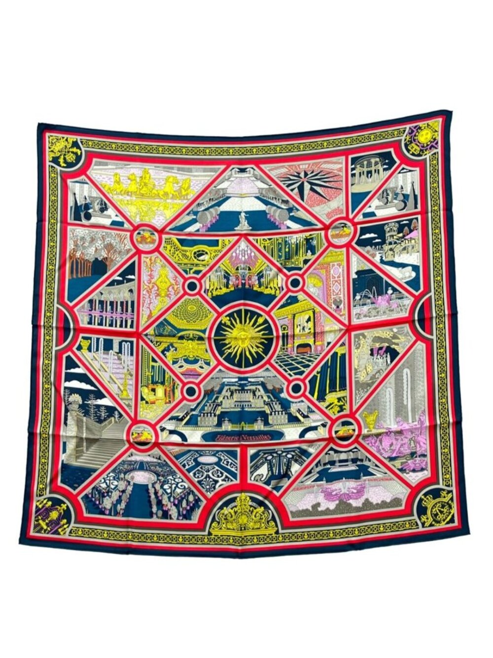 Hermes Scarf Carre 90 Silk 100% Walk in Versailles